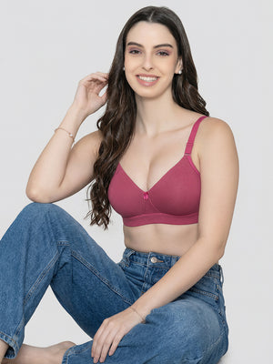 Tessa Full Support Seamless Designer Bra for Women Pack of 2-L.PINK D.RUST