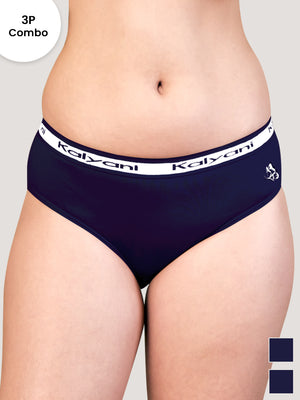 Jazzie Mid Waist Hipster Underwear | Pack of 3-DARK BLUE DARK BLUE DARK BLUE