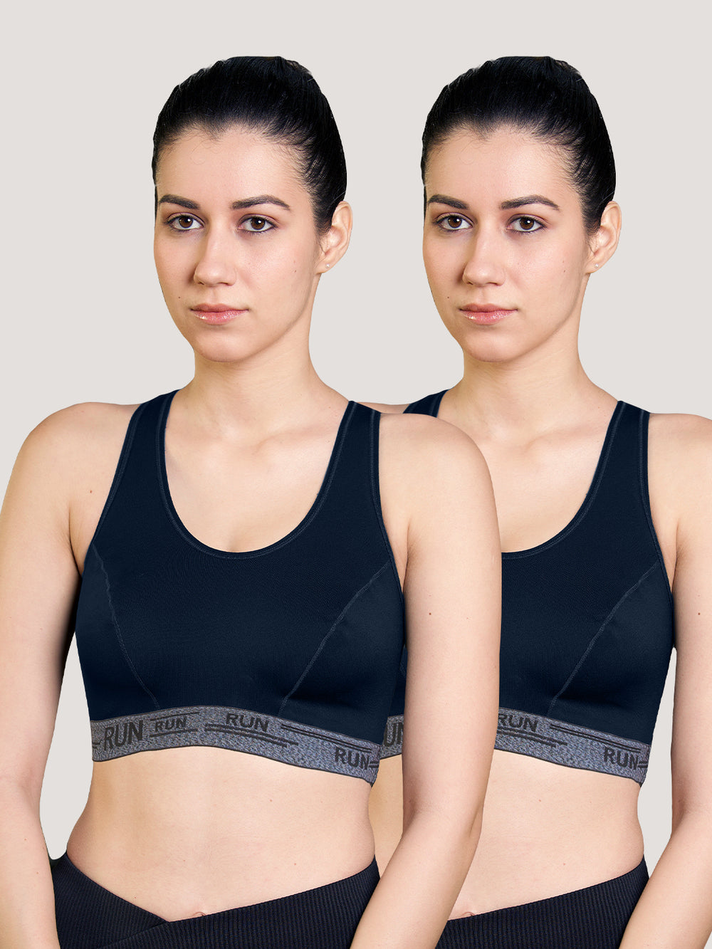 K LINGERIE Kristen High Impact Support Sports Bra For Heavy Workout & Gym Activities-DARK BLUE DARK BLUE