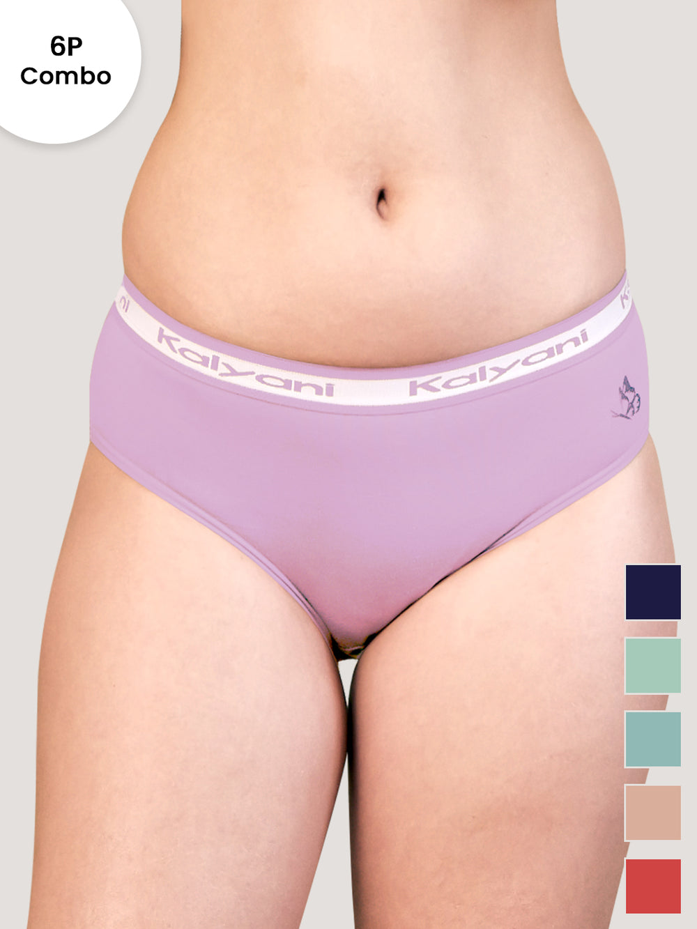 Jazzie Mid Waist Cotton Hipster for Women Pack of 6-DBLE SGR OGR ND ORRS LV