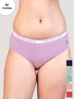 Jazzie Mid Waist Cotton Hipster for Women Pack of 6-DBLE SGR OGR ND ORRS LV