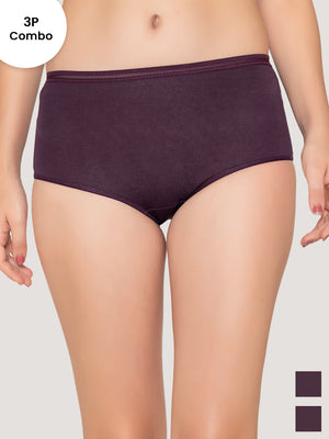 Orion High Coverage Hipster Panties | Pack of 3-DARK VIOLET DARK VIOLET DARK VIOLET