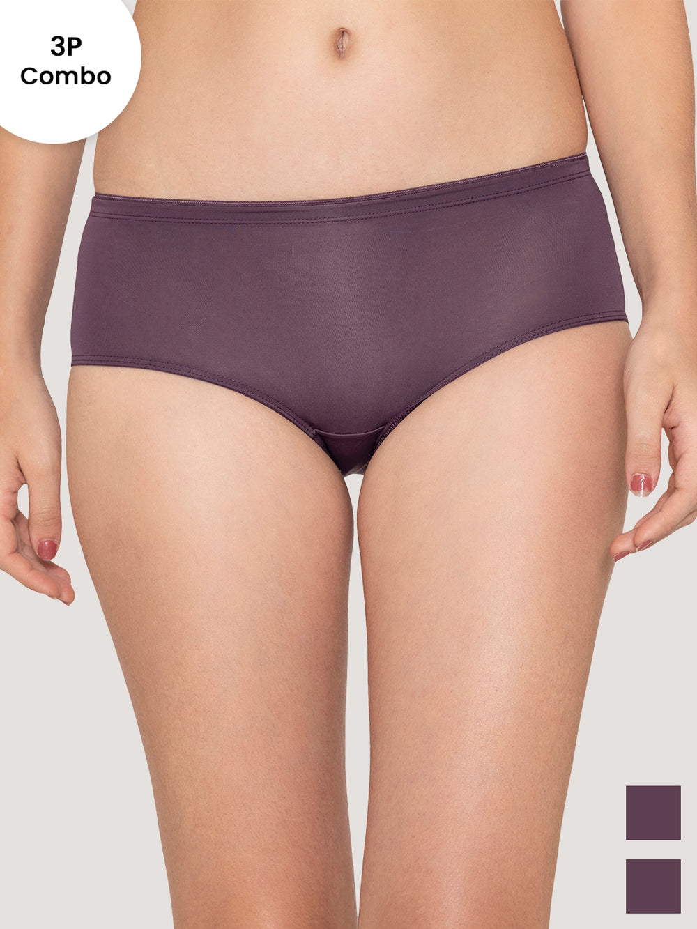 Cooper Medium Coverage Hipster Panties | Pack of 3-DARK VOILET DARK VOILET DARK VOILET