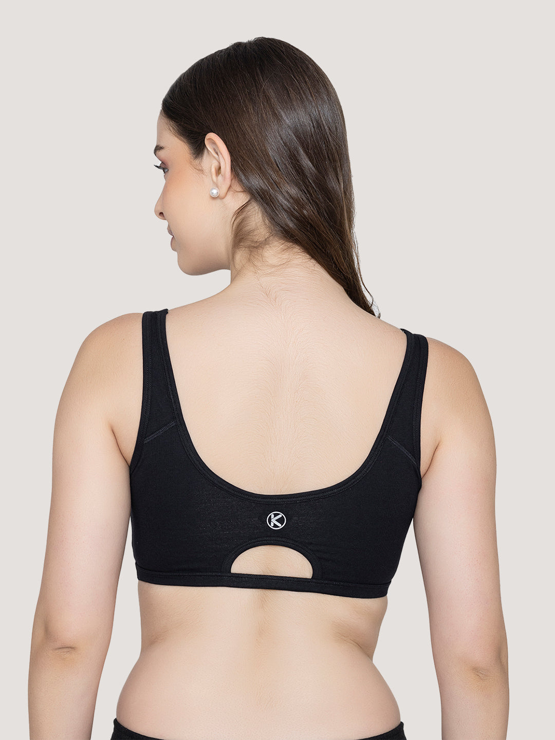 Daisey Medium Impact Sports Bra for Light Workouts-BLACK