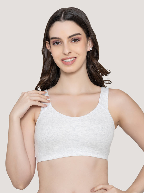 K LINGERIE Daisey Women's Flexible Fit Medium Impact Sports Bra for Light Workouts-M.WHITE L.WINE