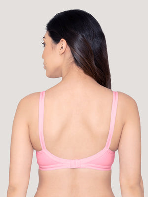 Damini Full Coverage Cotton Everyday Bra | Pack of 3-FAWN BABY PINK BLACK