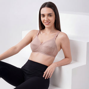 Damini Full Coverage Cotton Everyday Bra | Pack of 3-FAWN FAWN FAWN