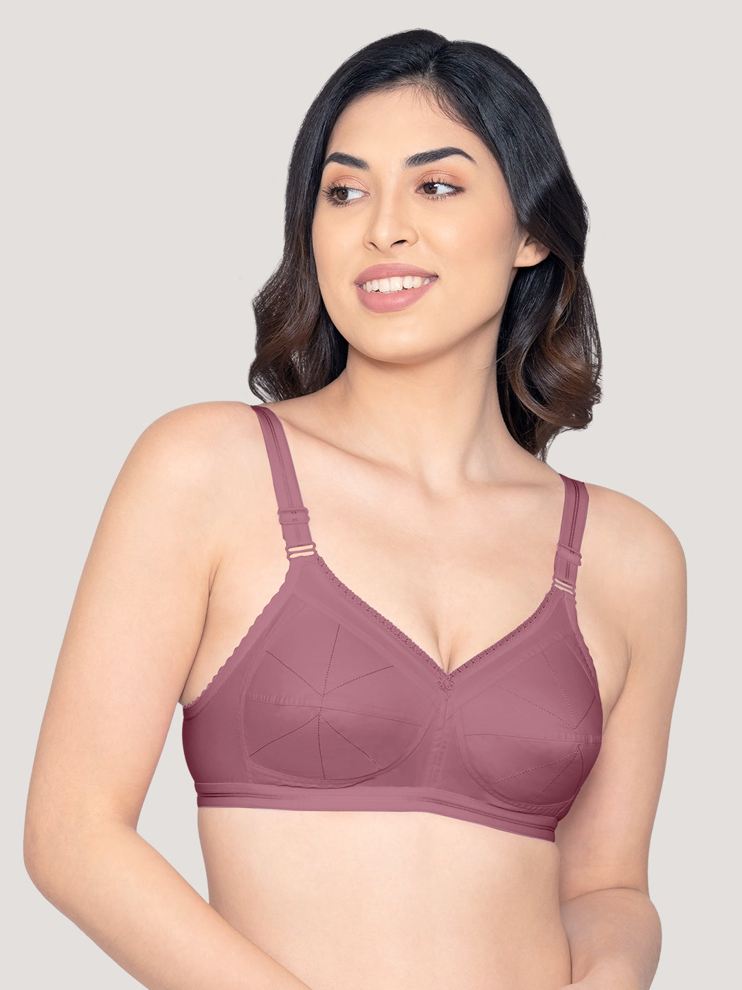 Damini Full Coverage Cotton Everyday Bra | Pack of 3-FAWN ONION BLACK