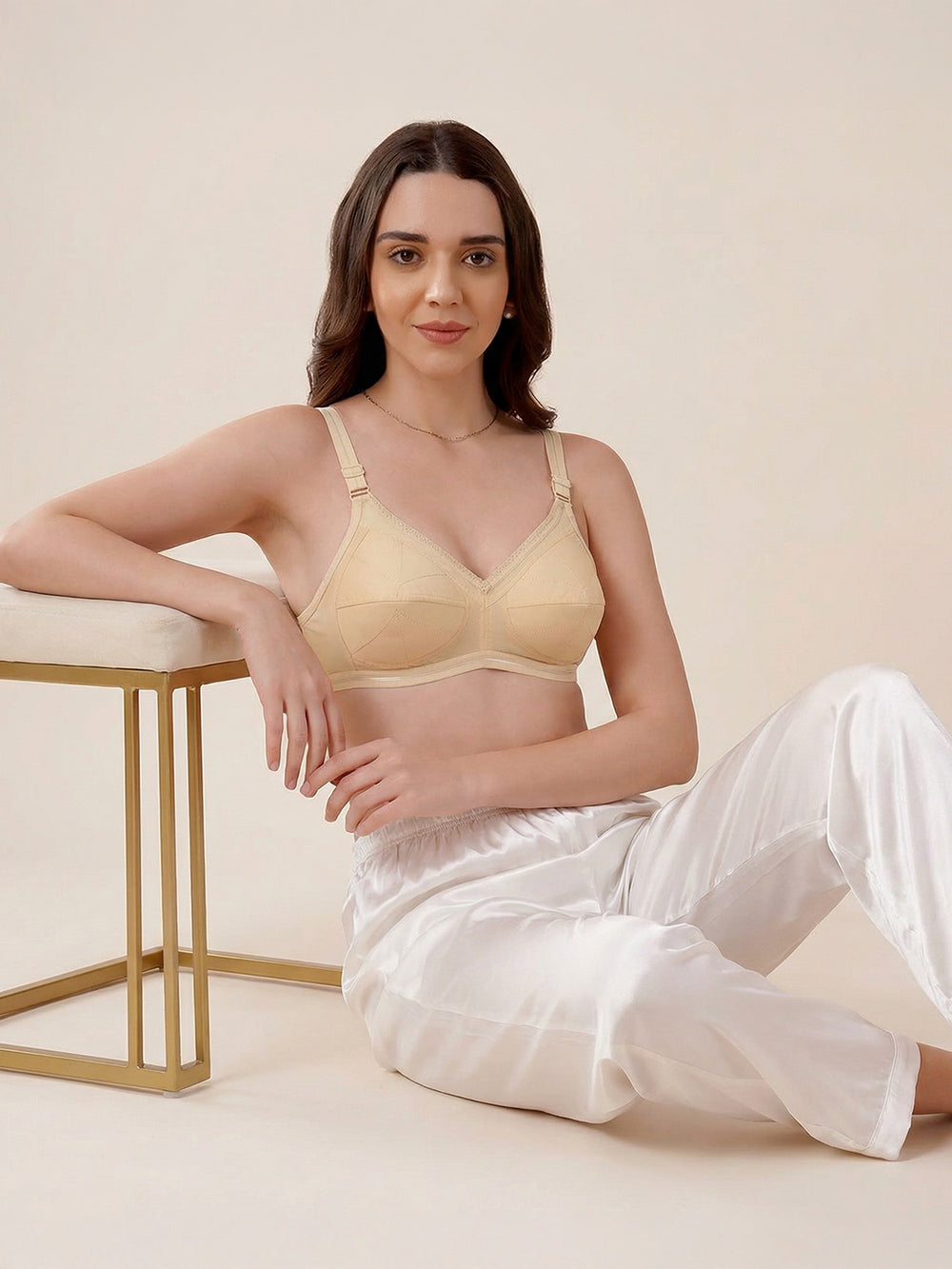 Damini Full Coverage Cotton Everyday Bra | Pack of 3-BLACK SKIN WHITE