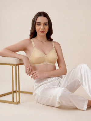 Damini Full Coverage Cotton Everyday Bra | Pack of 3-BLACK SKIN WHITE