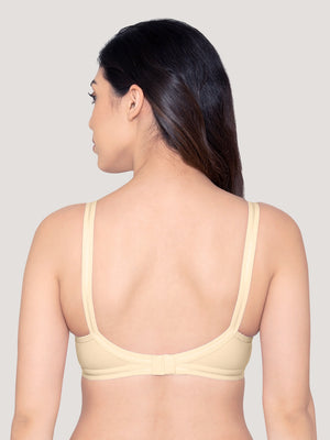 Damini Full Coverage Cotton Everyday Bra | Pack of 3-BLACK SKIN WHITE