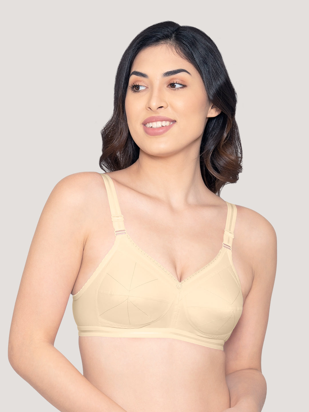 Damini Full Coverage Cotton Everyday Bra | Pack of 3-BLACK SKIN WHITE