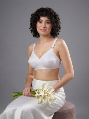 Damini Full Coverage Cotton Everyday Bra | Pack of 3-WHITE BLACK L.PEACH