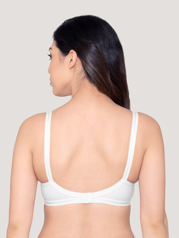 Damini Full Coverage Cotton Everyday Bra | Pack of 3-BLACK FAWN WHITE