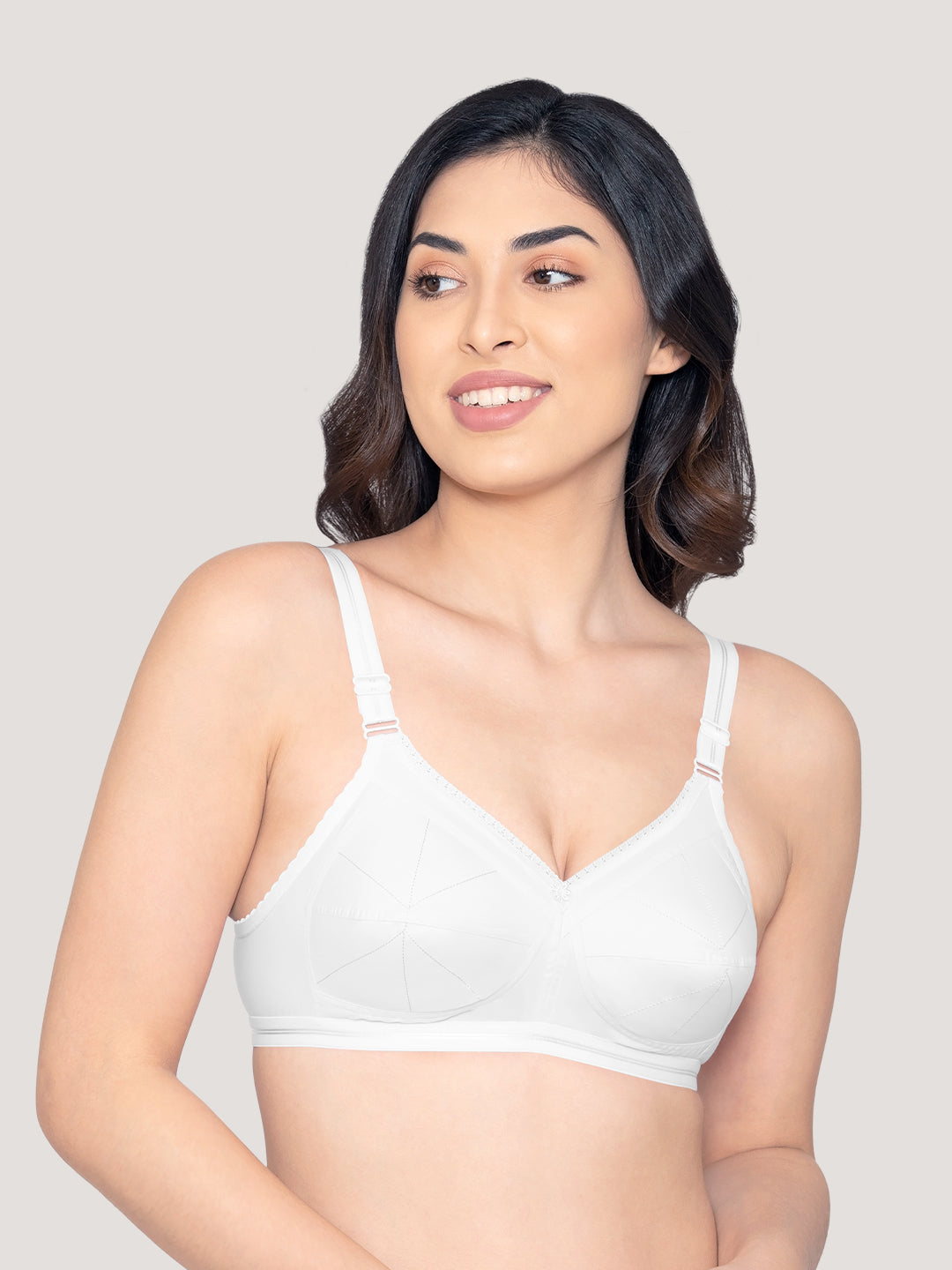 Damini Full Coverage Cotton Everyday Bra | Pack of 3-WHITE BLACK L.PEACH