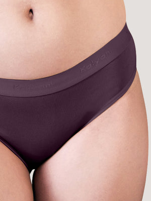 Sensa Low Waist Bikini Panties | Pack of 3-BURGUNDY DARK VOILET BLACK