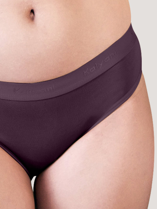 Sensa Low Waist Bikini Panties | Pack of 3-DARK VOILET DARK VOILET DARK VOILET