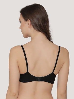 Deepali Non Padded Everyday Lace Bra | Pack of 3-ONION SKIN BLACK