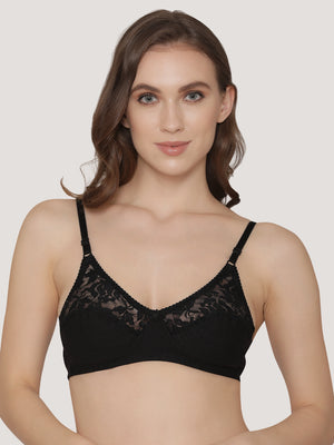 Deepali Non Padded Everyday Lace Bra | Pack of 3-GREY BLACK WHITE