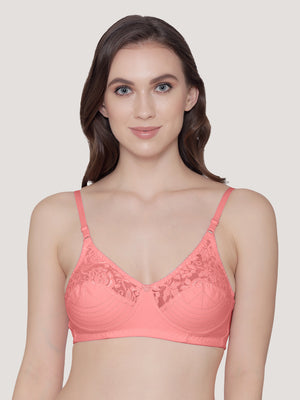 Deepali Non Padded Everyday Lace Bra | Pack of 3-GREY ROSE WHITE