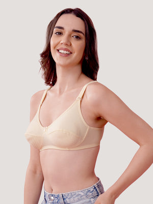 Pranika Non Padded Seamed Everyday Bra | Pack of 3 SKIN ROSE WHITE