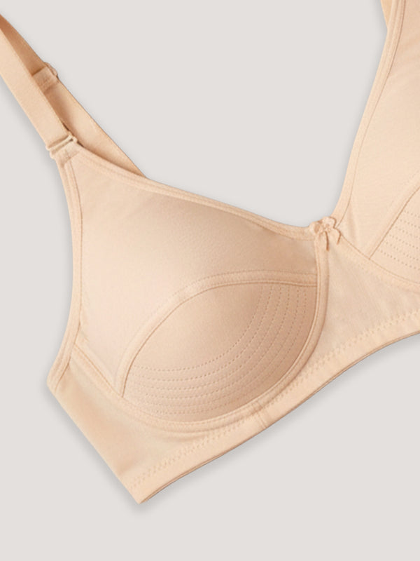 Pranika Non Padded Seamed Everyday Bra | Pack of 3 SKIN BLACK WHITE