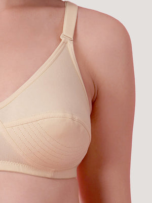 Pranika Non Padded Seamed Everyday Bra | Pack of 3 SKIN BLACK WHITE