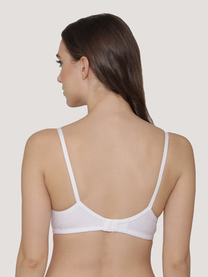 Deepali Non Padded Everyday Lace Bra | Pack of 2-WHITE WHITE