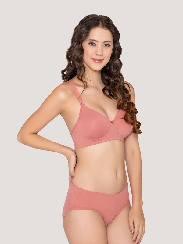 Della Everyday Padded Lingerie Set-DUSTY ROSE