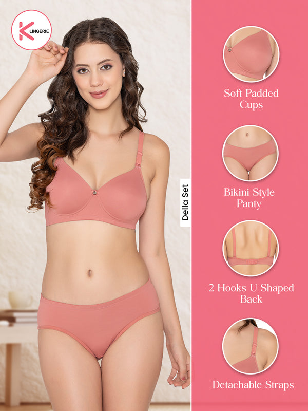 Della Everyday Padded Lingerie Set-BLUSH