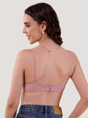 Deepali Non Padded Everyday Lace Bra | Pack of 3-ONION SKIN BLACK