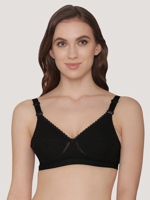 Diksha Full Coverage Double Layered Cups Everyday Bra | Pack of 3-BLACK BLACK BLACK