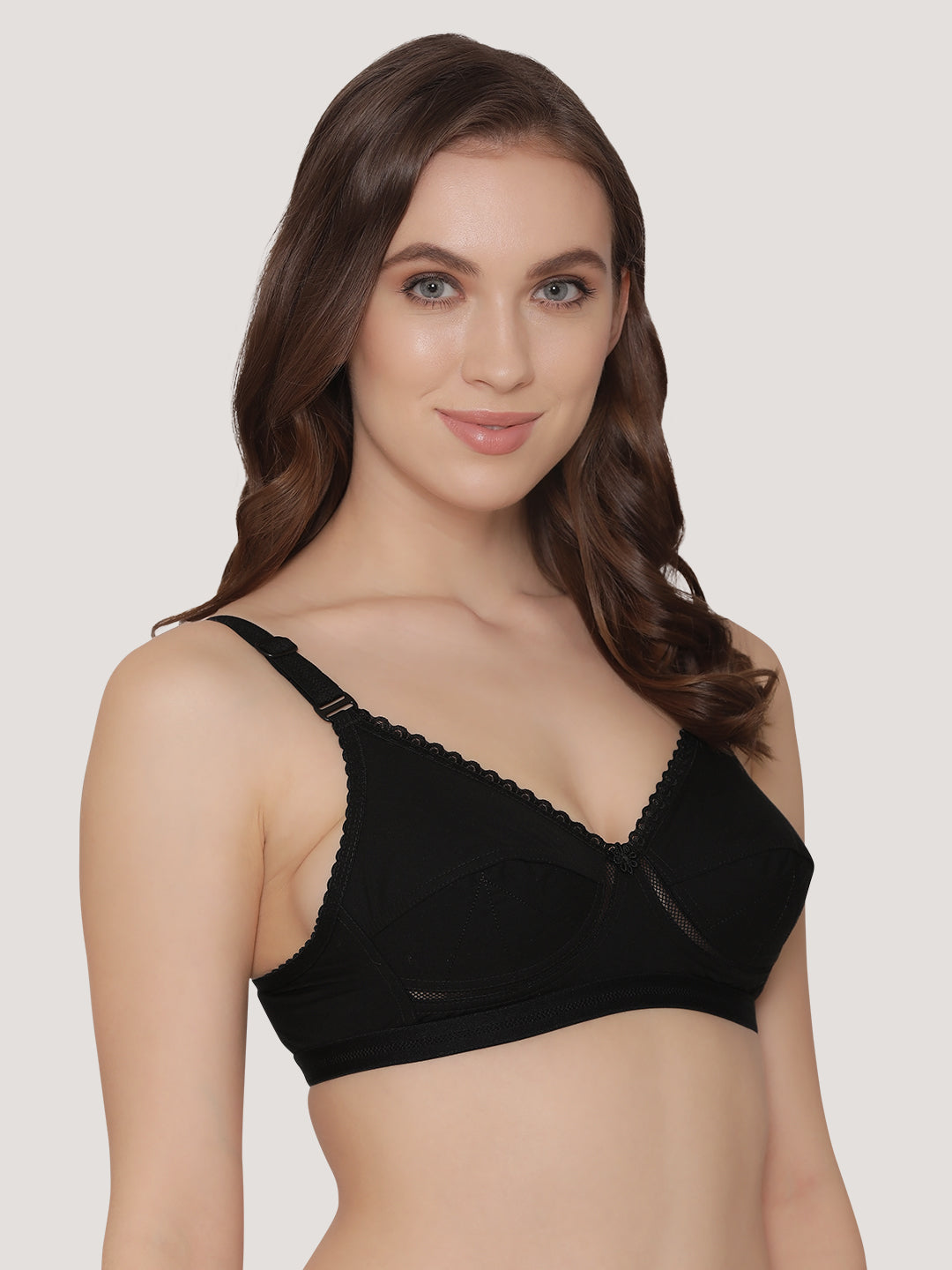 Diksha Full Coverage Double Layered Cups Everyday Bra | Pack of 3-BLACK BLACK BLACK