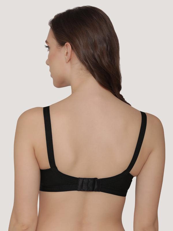 Diksha Full Coverage Double Layered Cups Everyday Bra | Pack of 3-BLACK BLACK BLACK