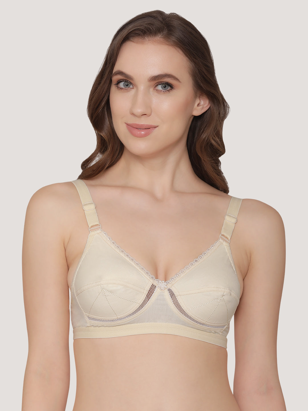 Diksha Full Coverage Double Layered Cups Everyday Bra | Pack of 3-BLACK SKIN WHITE