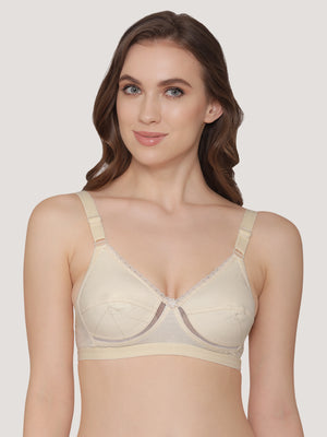 Diksha Full Coverage Double Layered Cups Everyday Bra | Pack of 3-BLACK SKIN WHITE