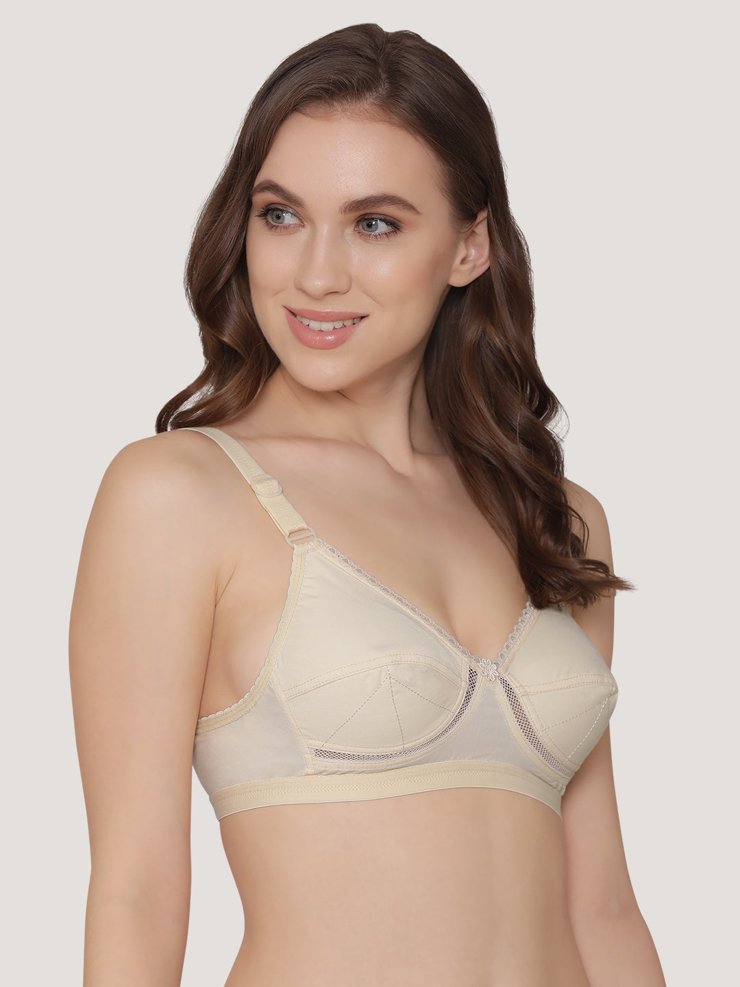 Diksha Full Coverage Double Layered Cups Everyday Bra | Pack of 3-BLACK SKIN WHITE