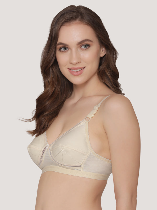 Diksha Full Coverage Double Layered Cups Everyday Bra | Pack of 2-SKIN SKIN