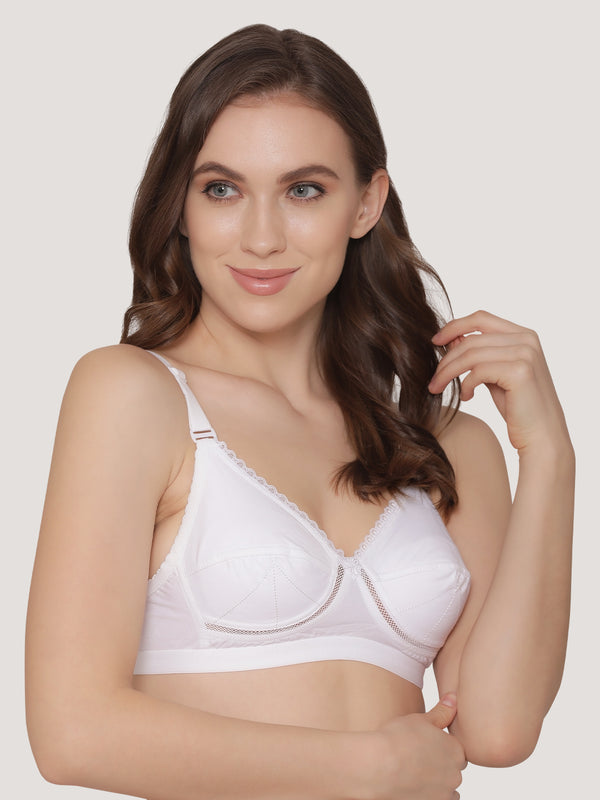 Diksha Full Coverage Double Layered Cups Everyday Bra | Pack of 3-BLACK SKIN WHITE