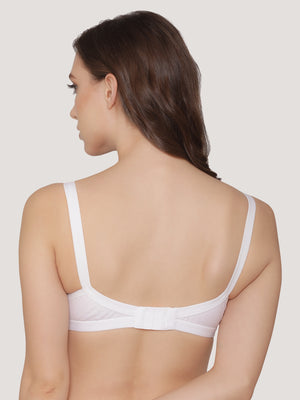 Diksha Full Coverage Double Layered Cups Everyday Bra | Pack of 3-WHITE WHITE WHITE