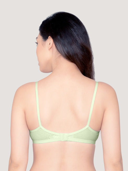 Kalyani Elin Non Padded Dot Printed Cotton Everyday Bra | Pack of 3