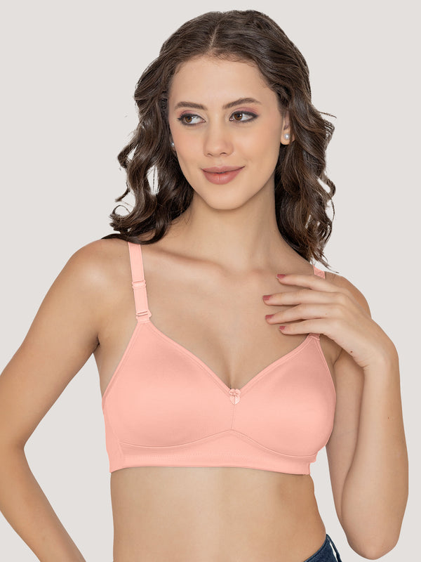 Kalyani Elvira Everyday Support Seamless Non Padded T-Shirt Bras | Pack of 2 | L.PEACH L.PEACH