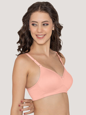 Kalyani Elvira Everyday Support Seamless Non Padded T-Shirt Bras | Pack of 2 | L.PEACH L.PEACH