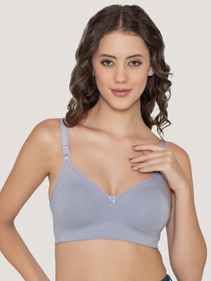 Kalyani Elvira Everyday Support Seamless Non Padded T-Shirt Bras | Pack of 2 | M.BLUE M.BLUE