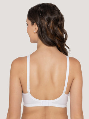 Kalyani Elvira Everyday Support Seamless Non Padded T-Shirt Bras | Pack of 2 | M.BLUE WHITE