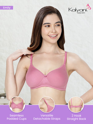 Emily Lightly Padded Multiway Everyday Bra | Pack of 3-L.NUDE P.MAROON ROSE