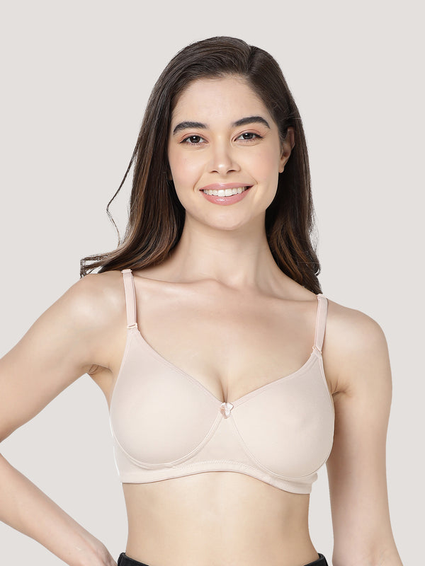 Emily Lightly Padded Multiway Everyday Bra | Pack of 3-M.BLACK P.MAROON L.NUDE