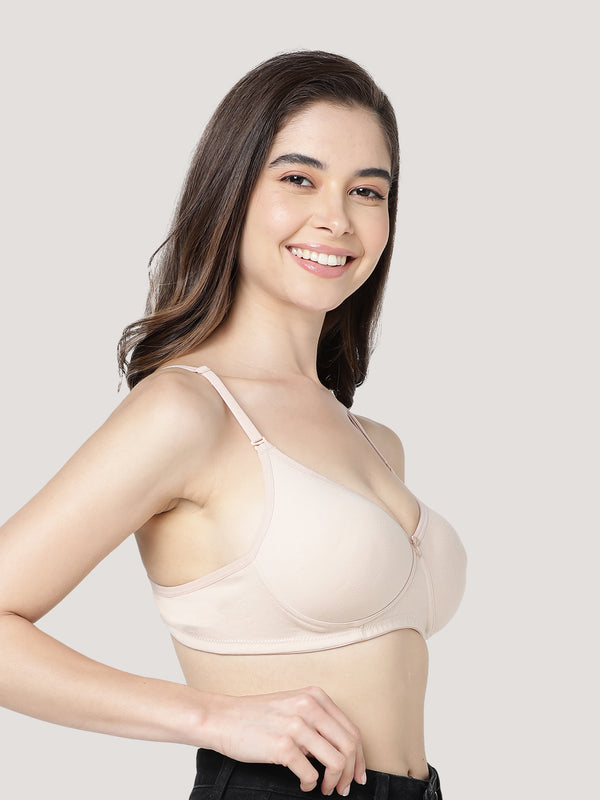 Emily Lightly Padded Multiway Everyday Bra | Pack of 3-L.NUDE P.MAROON ROSE