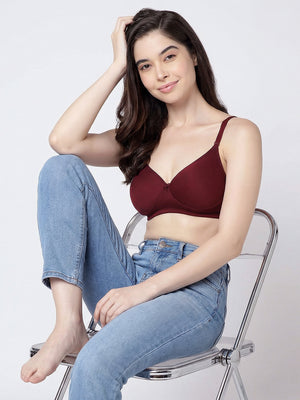 Emily Lightly Padded Multiway Everyday Bra | Pack of 3-L.NUDE P.MAROON ROSE