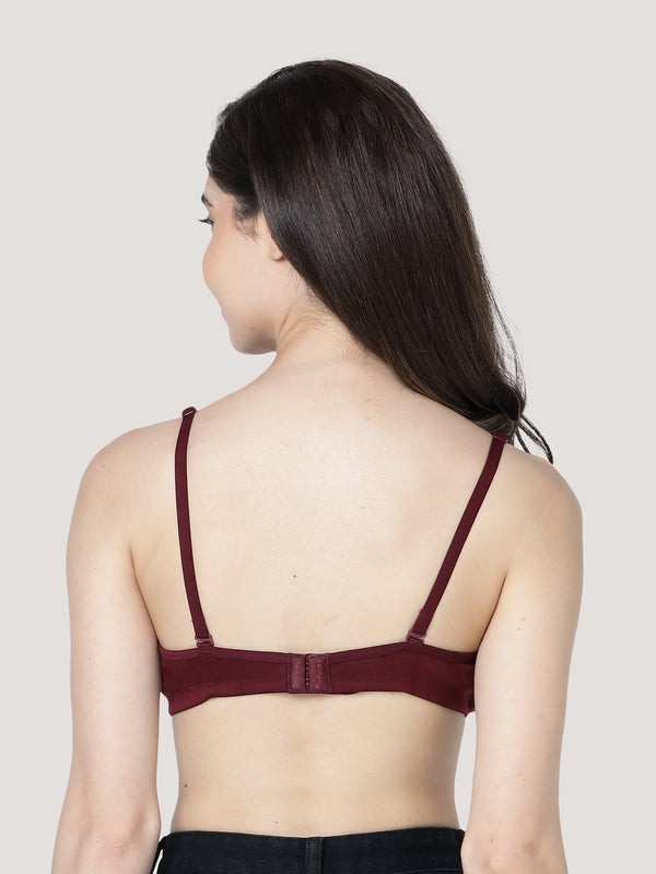 Emily Lightly Padded Multiway Everyday Bra | Pack of 3-L.NUDE P.MAROON ROSE